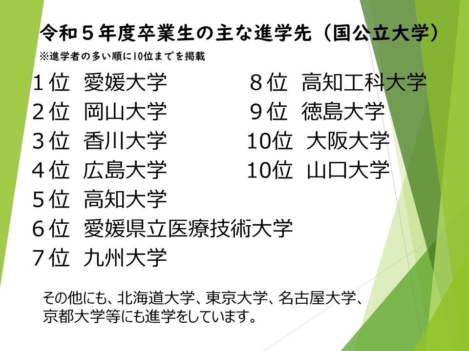 R05国公立大学の主な進学先